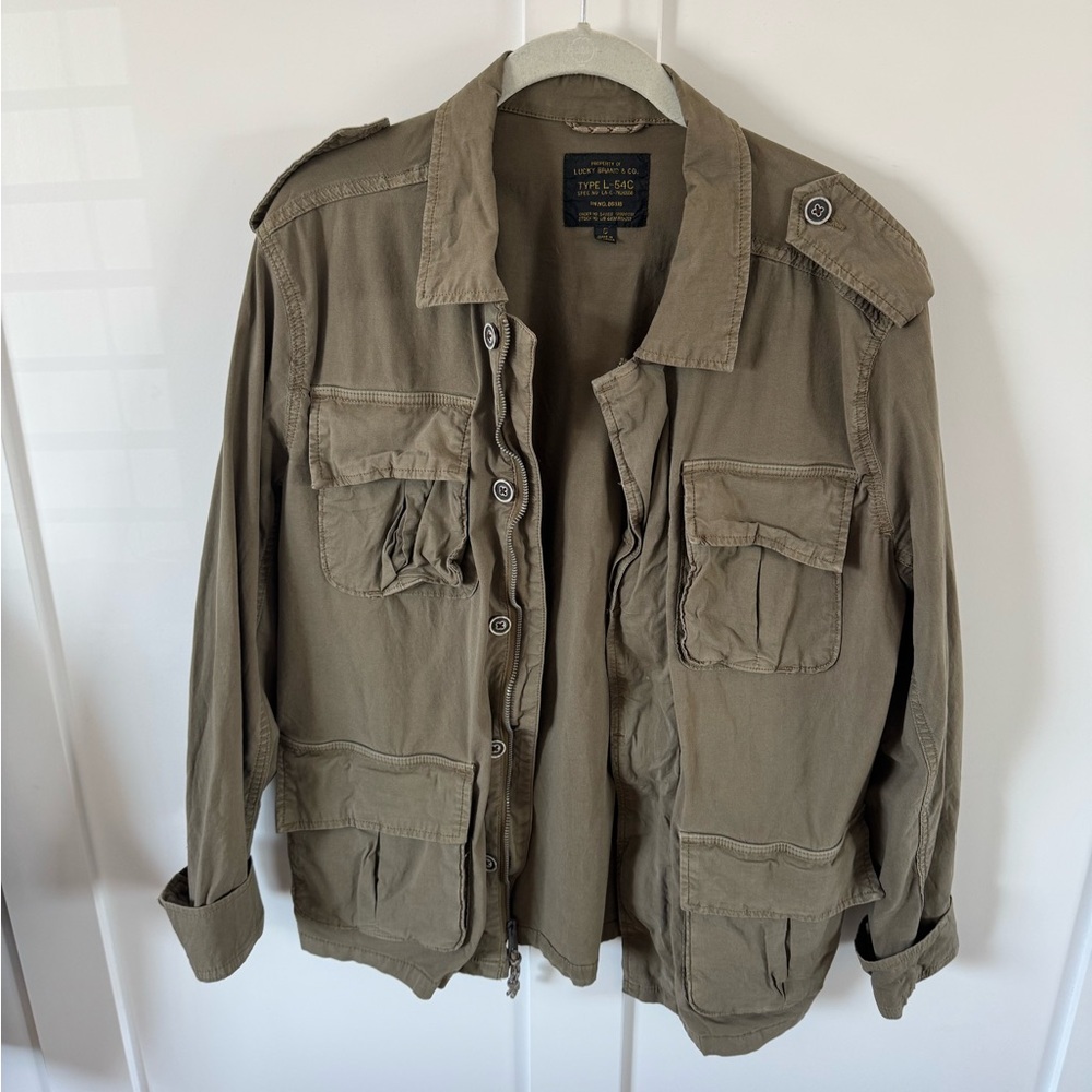 Lucky Brand Men's Olive Military Jacket